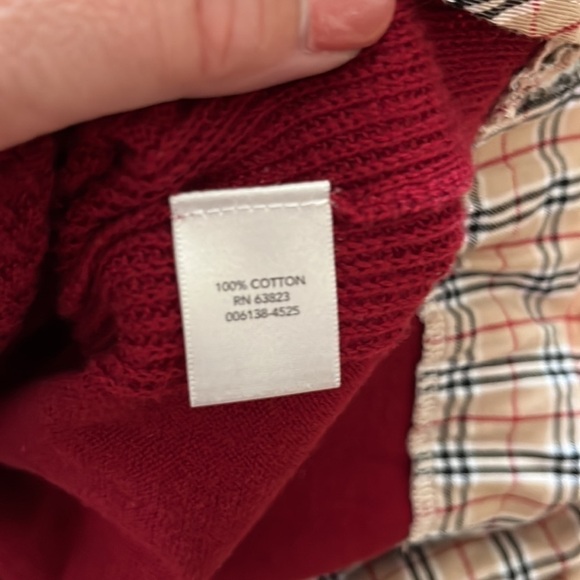 Christopher and Banks women’s woven maroon top with plaid faux under shirt - Picture 7 of 7